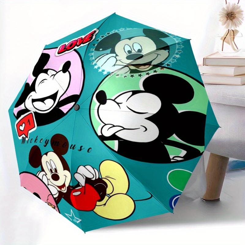 1pc Mickey Mouse Love Automatic 3-Fold Umbrella Design, Cute Cartoon Pattern, Portable Outdoor Umbrella, Perfect, Holiday Gift for fans.D067