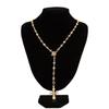 American Baroque Gold Cross Necklace Pearl Multi-Layer Twin Fashion Retro Fancy Sexy Sweater Chain