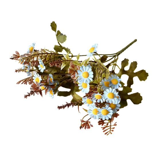 5 Stiele Künstliche Blumen UV-beständig Gefälschte Wildblumen Kunstblumen-Arrangements für Hochzeit Innen Außen Haus Garten Dekoration