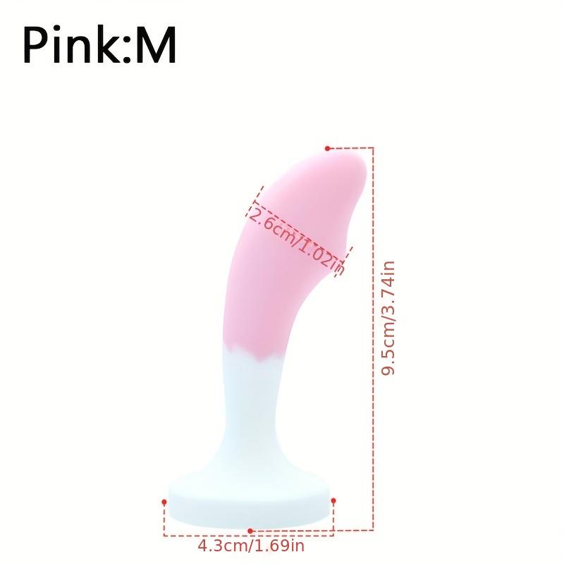 Silicone Jeweled Butt Plug - Pink Crystal Diamond Anal Plug, Soft Flexible Sex Toy for Women Men, Beginner Anal Training