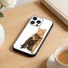 Big-eyed Goofy CAT Silly Phone Case For iPhone17,16,15,14,13,12 Plus,Max Soft Silicone Black Cover