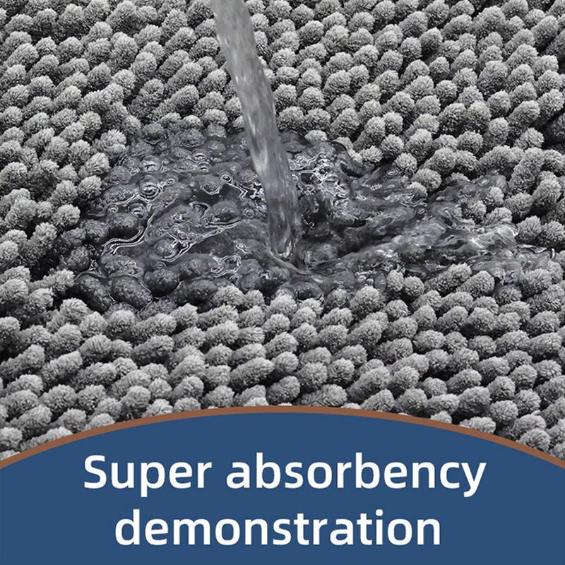 Chenille Bath Mat Soft and Absorbent Bath Rug Non-Slip and Quick Dry Shower Carpet for Home Bathroom-Machine Washable