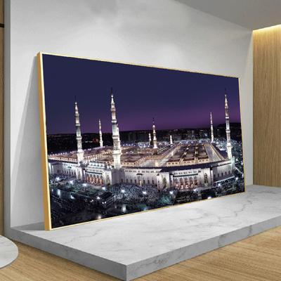 Islamic Poster Building Nightscape Canvas Paintings Mecca Muslim Mosque Print Religion Wall Art Picture Home Decoration Cuadros