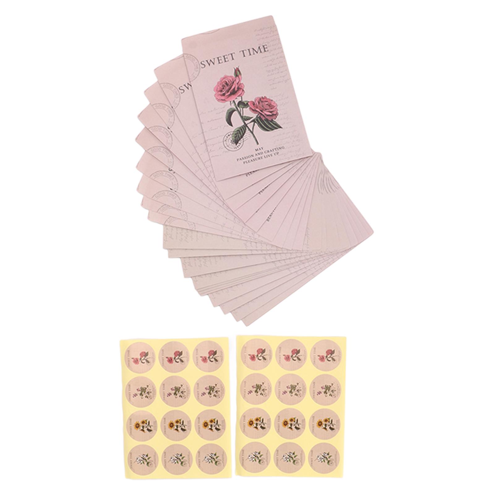 

120Pcs Seed Envelopes Multifunctional Self Adhesive Packet Envelopes with Cute Flowers Stickers for Coin Storage