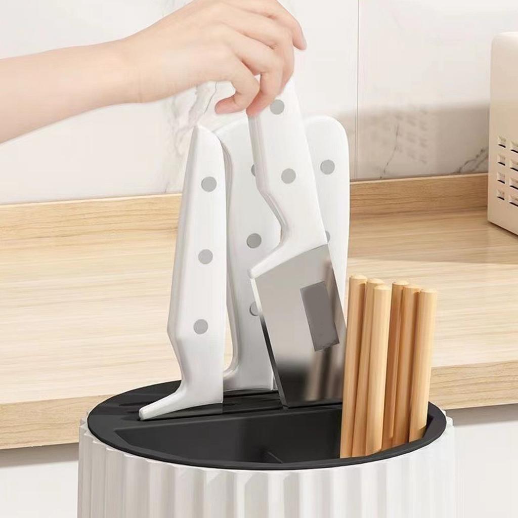 Rotating Knives Holder Plastic Universal Multifunctional Kitchen Chopsticks Knife Block Utensil