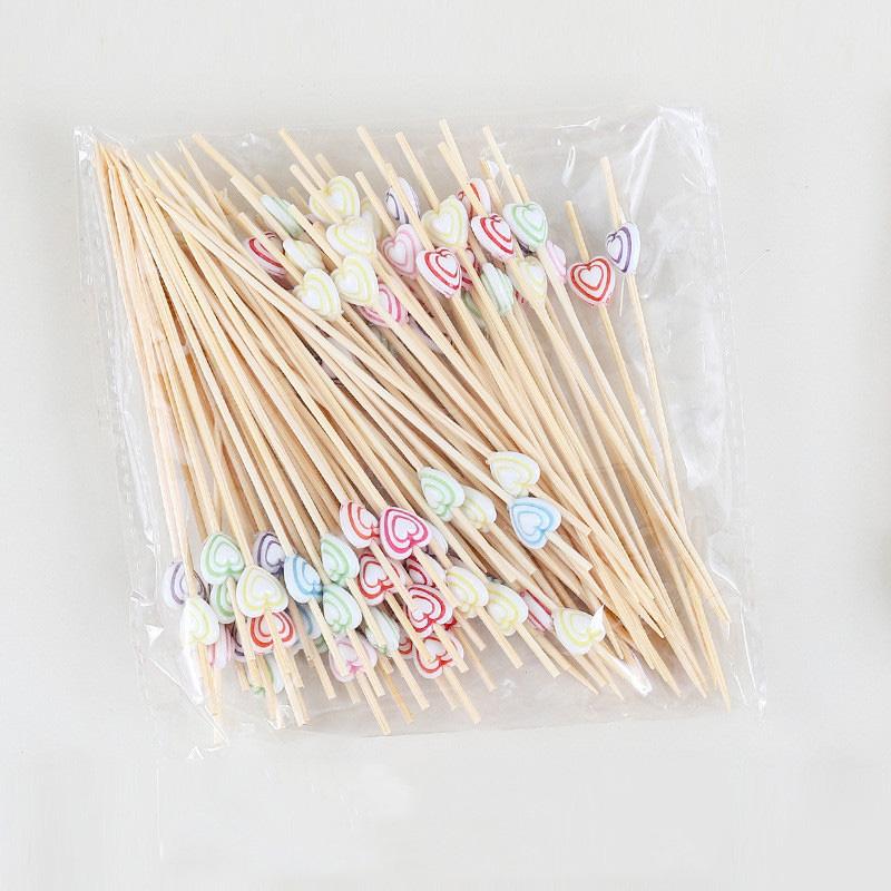 100Pcs Butterfly Disposable Bamboo Skewers Food Cocktail Picks Buffet Fruit Cupcake Fork Sticks Party Table Decoration Supplies