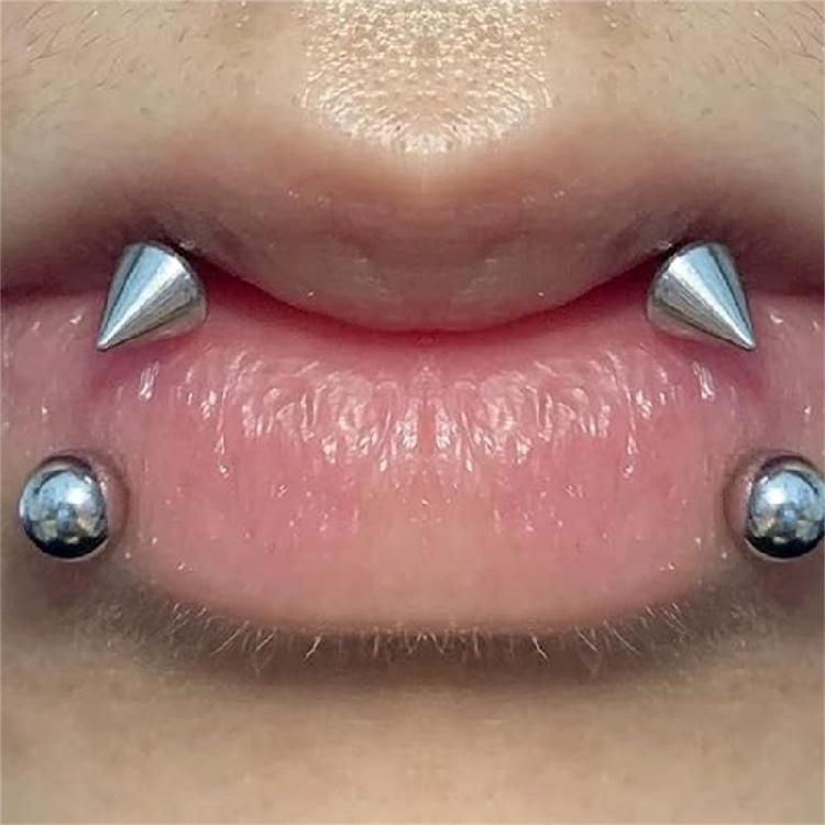 Versatile Alloy Lip Nose Ear Rings Set Sturdy Construction Featuring C Bar and Horseshoe for Fashion Wear