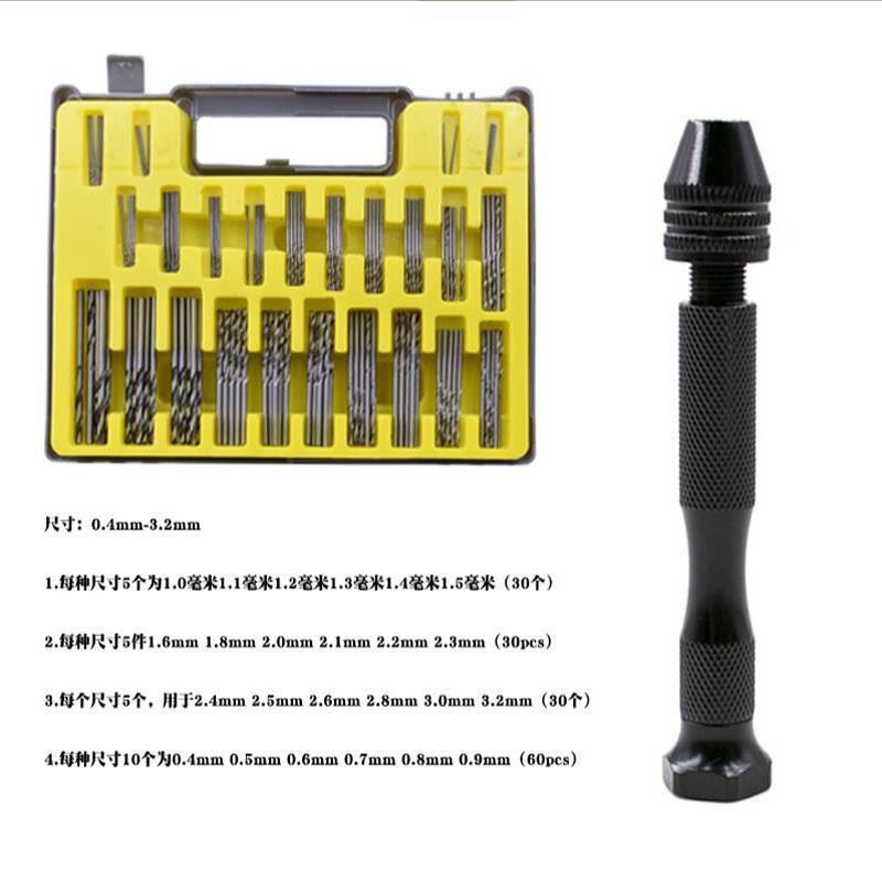 Twist Drilling Kit Mini Micro Aluminum Hand Drill with Keyless Chuck for Resin Woodcraft Model Drilling DIY Hand Tools