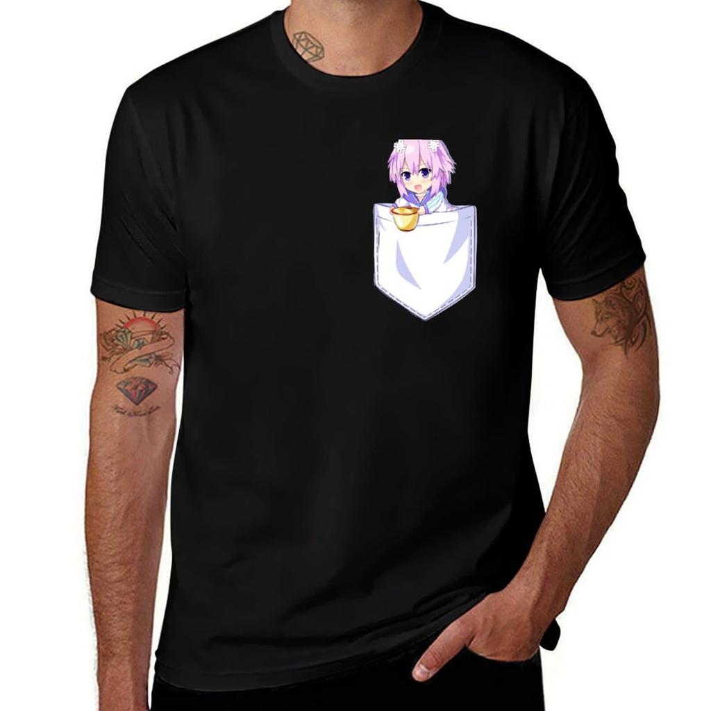 Chibi Nep Pocket T-Shirt Print Short Sleeve Tee