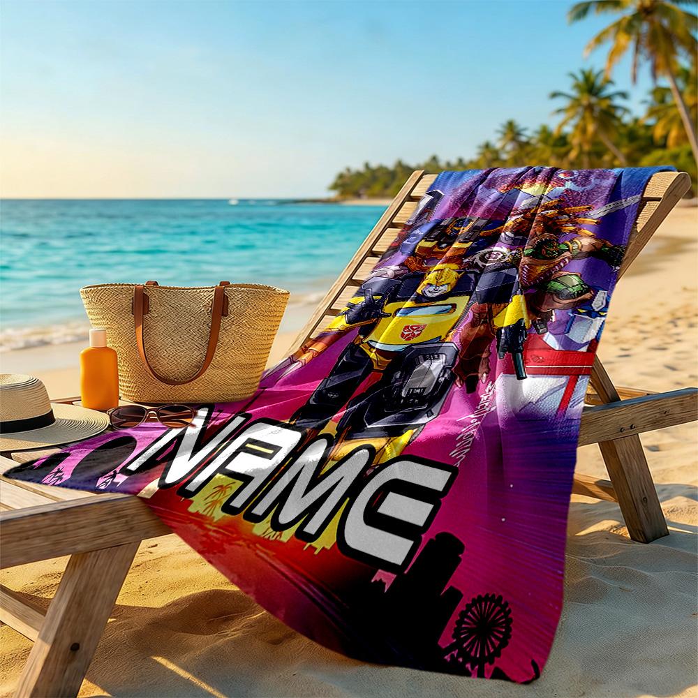 Love Transformers Customize Your Name Beach Towel Super Soft Microfiber Quickdry Fabric