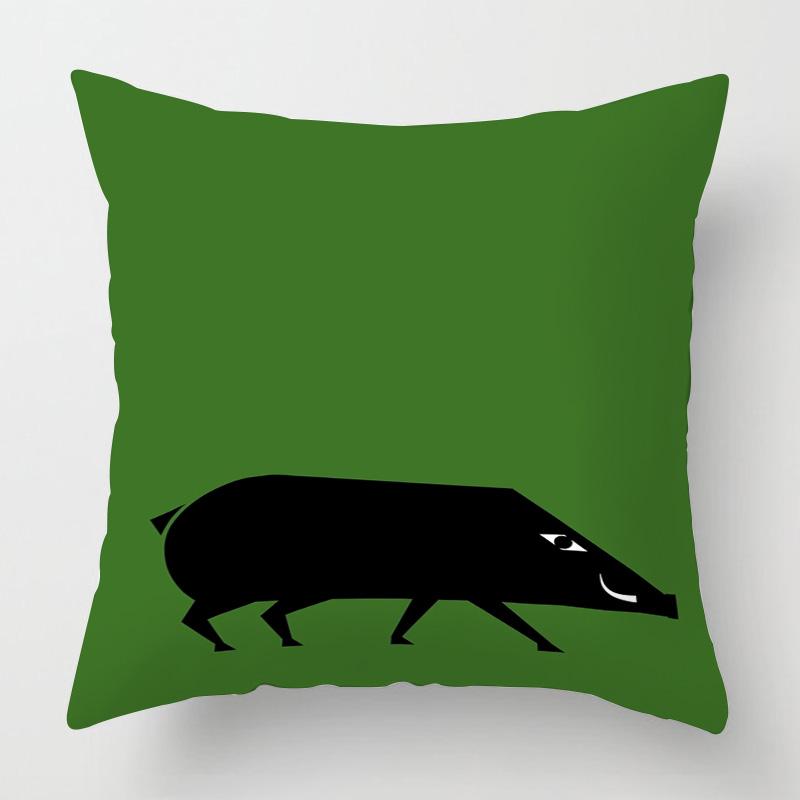 Față de pernă cu model geometric de animale 18x 18 inch față de pernă imprimată lavabilă la mașină decorare casă canapea 45x45cm