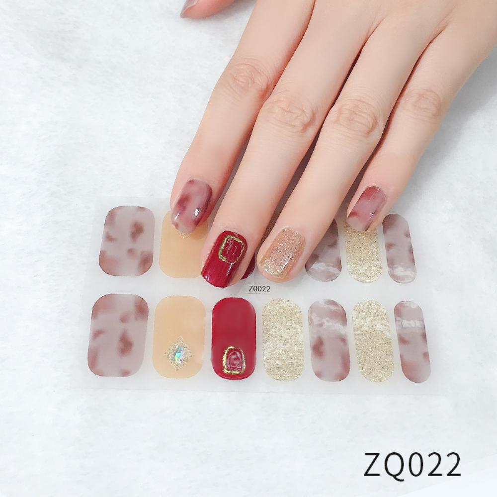 Whitening Three-dimensional Nail Sticker Full Sticker Waterproof Nail Patch Advanced Sense Simple Wind Nail Polish Glue