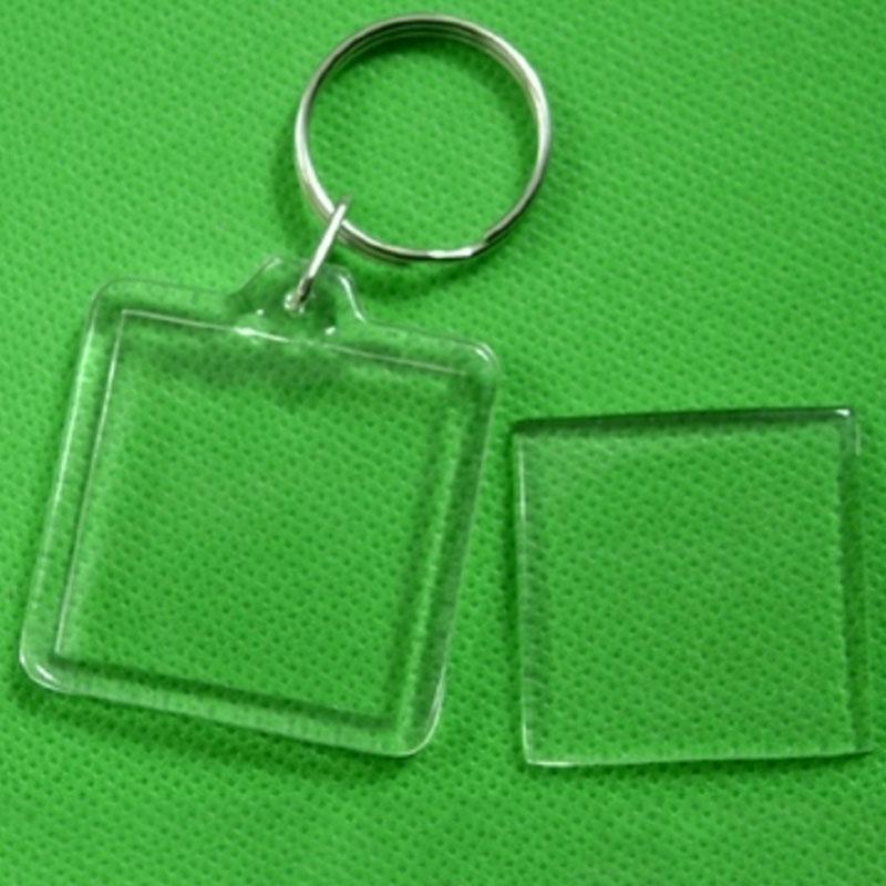 Transparenter Einsatz Foto Schlüsselanhänger Bilderrahmen DIY Rechteck Unisex Acryl Schlüsselanhänger Rohling Frauen Männer Rund