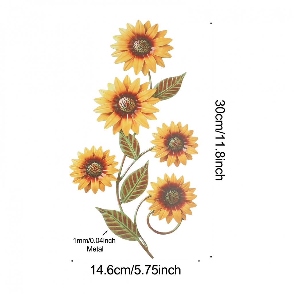 3D Metal Art Vintage Sunflower Decor Wall Decoration