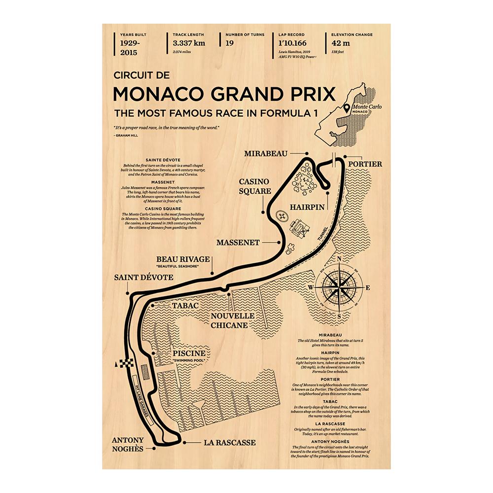 Formula Racer Poster Aesthetics Racing Monaco Grand Prix Circuit Track Wall Art Mural Home Room Decor Vintage Canvas Painting