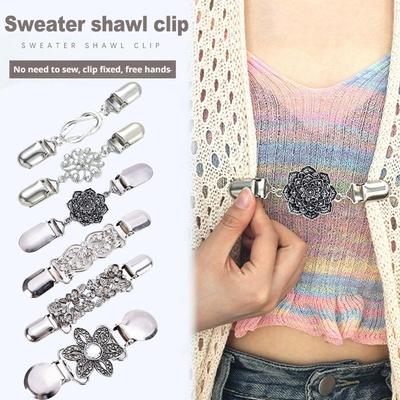 Retro Svetr Kardigan Šálové Spony Spony Oděvní Spony Vintage Šaty Klip Brož Klip Košilové Spony pro Ženy Dívky Kamínkové