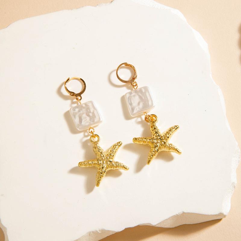 ins wind creative natural shell earrings, bohemian conch flower snail earrings summer abalone shell earrings