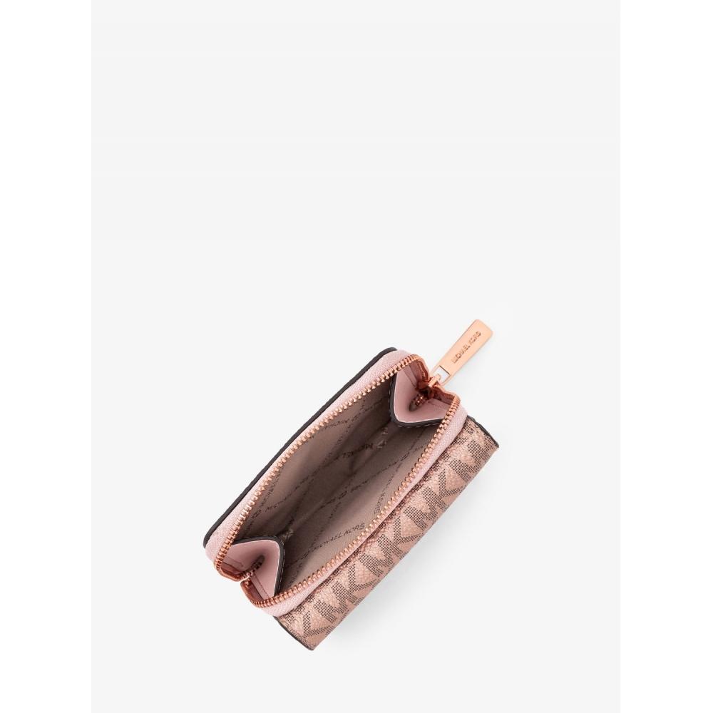 Michael Kors [japan Limited] Jet Set Travel Mid Zip Wallet Small   Mk Signature 35h1rtvz5v622 Rose Gold