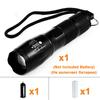 zk20 LED Handheld Tactical Flashlight 8000LM Zoomable Camping Fishing Head Torch Light Lamp 18650 Rechargeable Battery or AAA