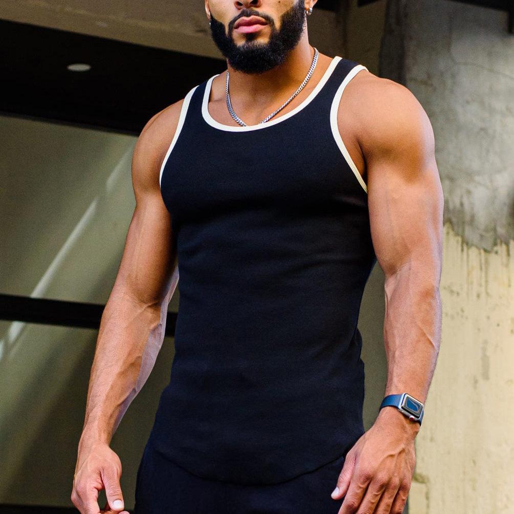 Men's Summer Fitness Sleeveless T-Back Tank for Outdoor Running & Casual Sports
