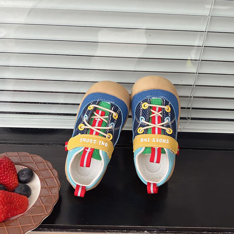 Kids Colorful Mesh Hook and Loop Casual Sneakers 21 синий