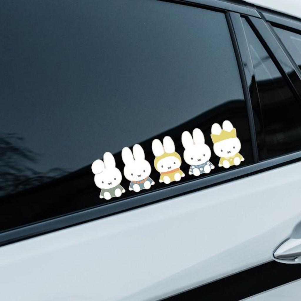 Kawaii Miffy Rabbit Car Stickers Cartoon And Cute Decoration Electric Body Bicycle Sun Protection Creative Decals
