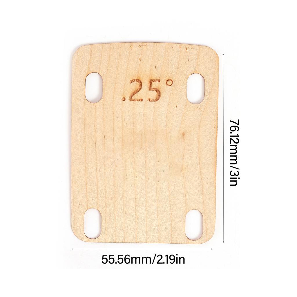 3 Stück Gitarrenhals-Unterlegscheiben Ahorn Gitarrenhals-Unterlegscheibe Schutz 0,25 0,5 und 1 Grad Gitarrenhalsplatte Werkzeug zur Reparatur