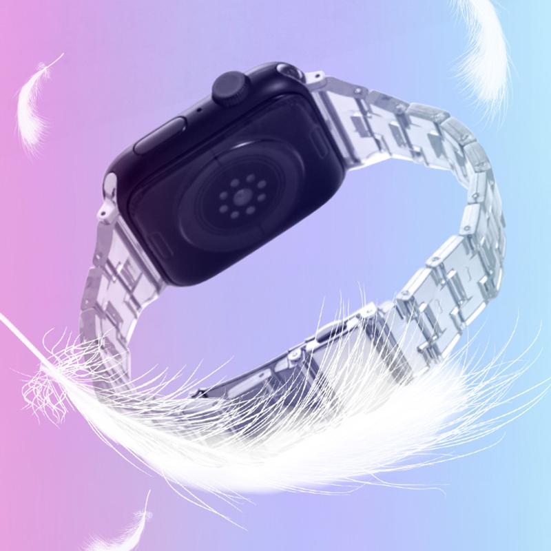 Resin Band for Apple Watch Series 10 46mm/Ultra 2 Ultra 49mm/Series 9 8 7 45mm/6 5 4 SE (2023) SE (2022) SE 44mm/3 2 1 42mm Jelly Watch Strap