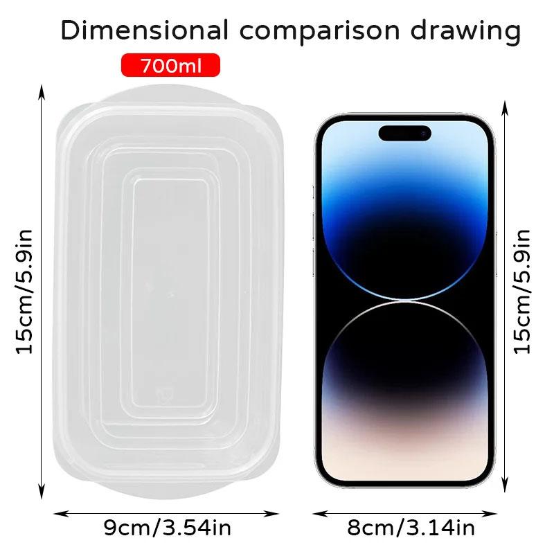 10 Stück 700ml/23.67oz lebensmittelechte gefrorene Aufbewahrungsbehälter Kühlschrank Plastikbox