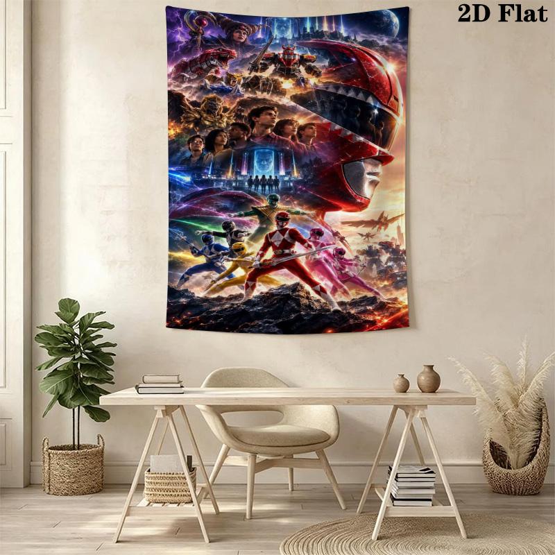 Power Rangers 2D Flat Adventure Tapestry Tapestry Background Cloth Wallmounted Atmospheric Background Cloth Work Of Art Wall Covering Decoration
