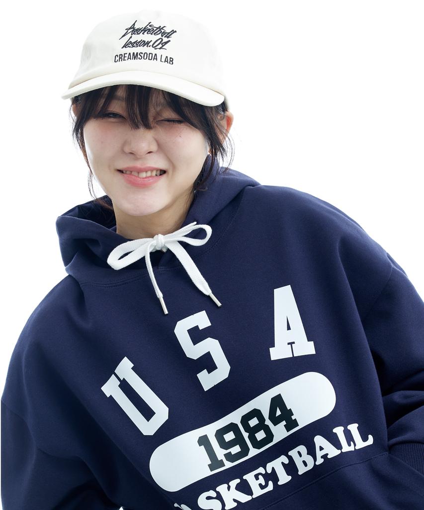 Return Navy Usa Basketball 1984 Hood