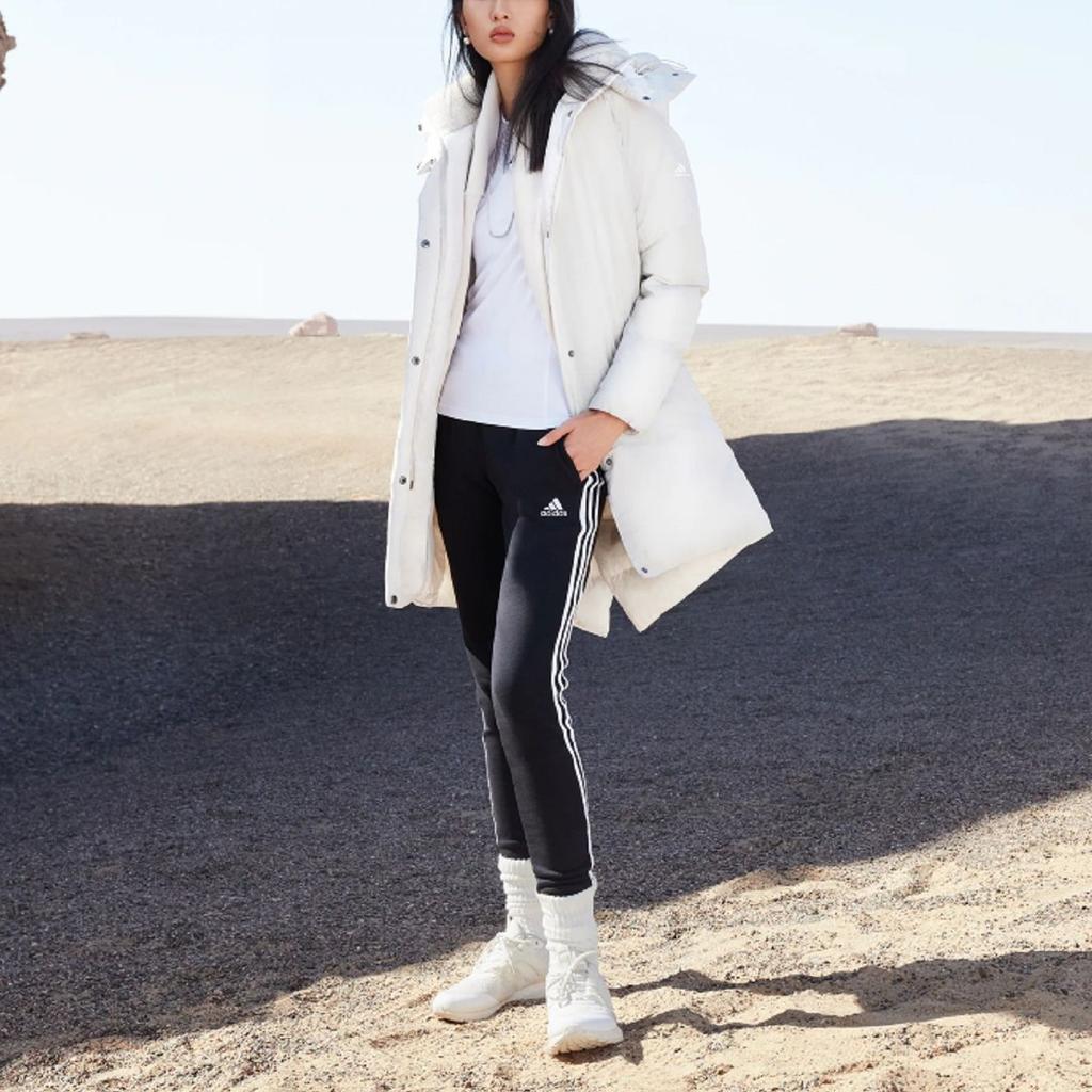 Adidas Damedunkåpe med avtakbar hette Lang lengde Damekåper Hvit HN2114