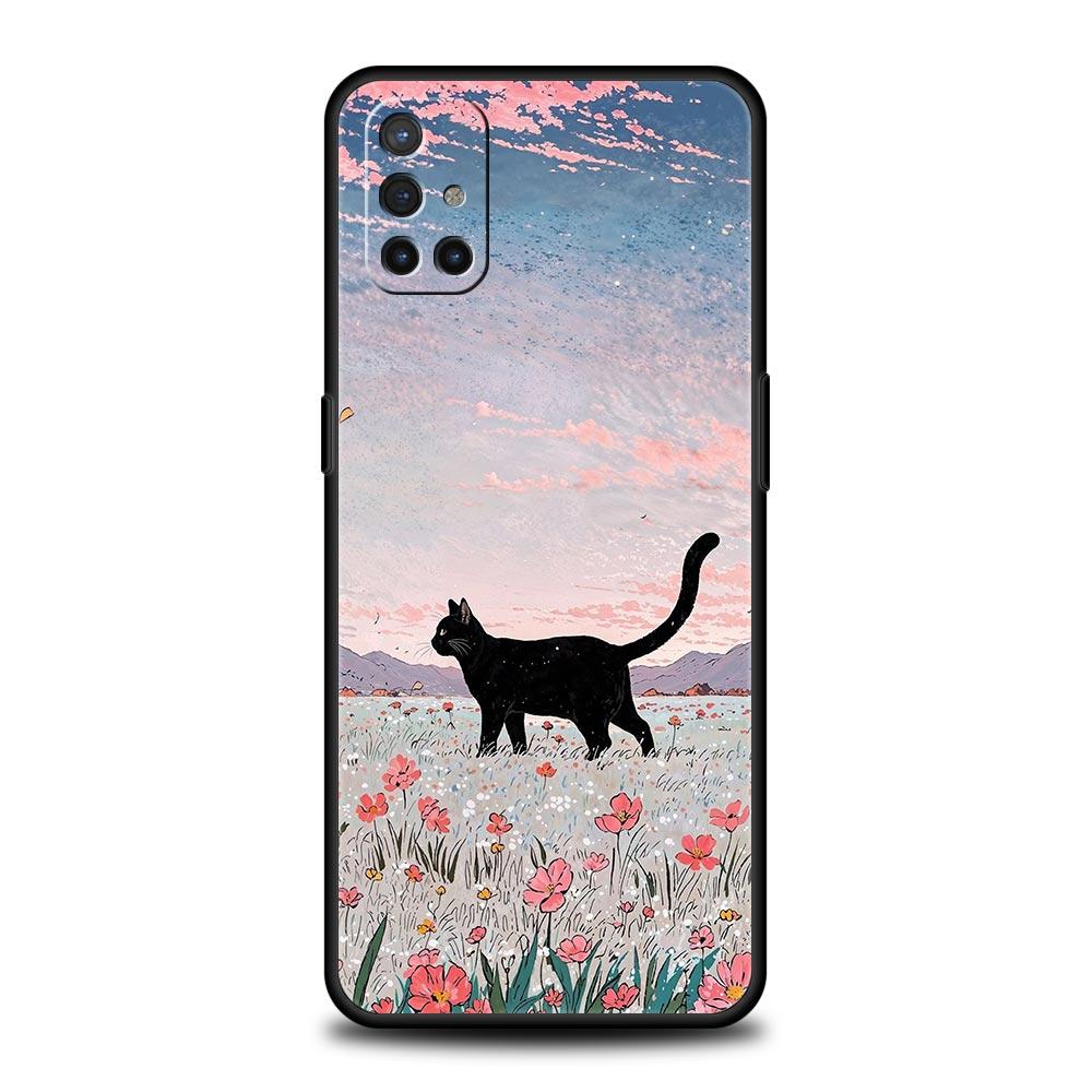 Cute Cat Phone Case For OnePlus 13 12 11 10 9 8 7T Pro 13R 12R 10R 9RT 8T Nord N200 N30 2T CE 2 3 5G Lite Soft Cover