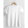 Women's Elegant Russian Letter Print T-Shirt White Crew Neck Short Sleeve All-Season Top