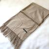 Used Cashmere Large Pashmina Stole Beige