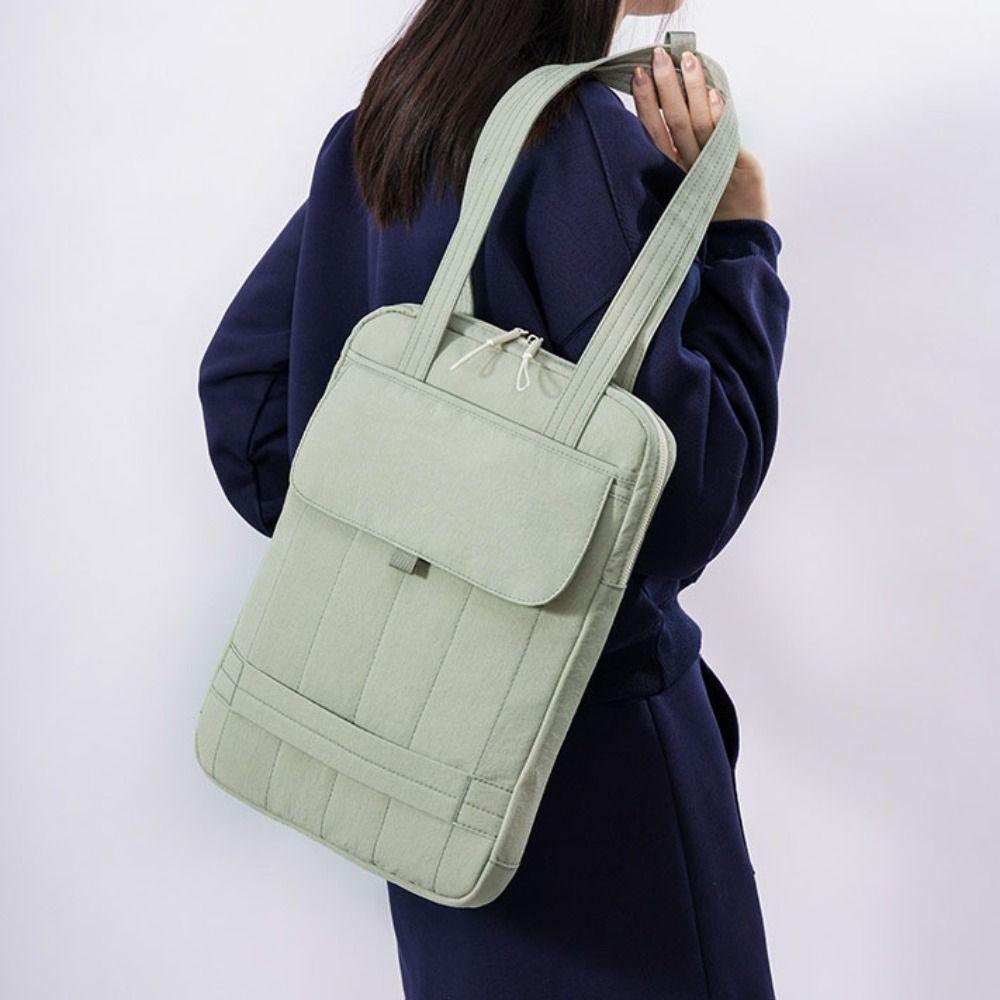 Simple Solid Laptop Shoulder Bag Shockproof Handbag Computer Storage Bag File Package Large Capacity Business Briefcase Bag