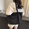 Casual big bag women 2025 new simple canvas bag fashionable portable shoulder bag large capacity commuter tote bag