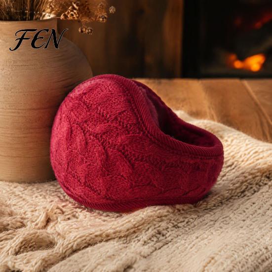 Soft Plush Ear Covers Winter Muffs for Women Men, Foldable Earmuffs with Thickened Cozy Protectors Lining, Knit Thermal Warmers Outdoor Sports Skiing