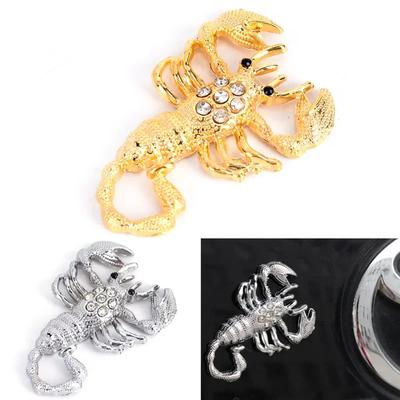 Lustiger 3D-Skorpion Auto Styling Aufkleber Cooles Metall Emblem Abziehbild Abzeichen Aufkleber Silber/Gold