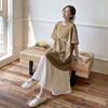 DIMANAF 2026 Plus Size New Floral Dress Summer Women Shirt Dress Loose Beach Casual Long Dresses O-Neck