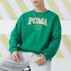 Puma Buchstabenaufdruck Rundhals Lässig Langarm College-Stil Sweatshirt Unisex Sweatshirt Grün 682929-86