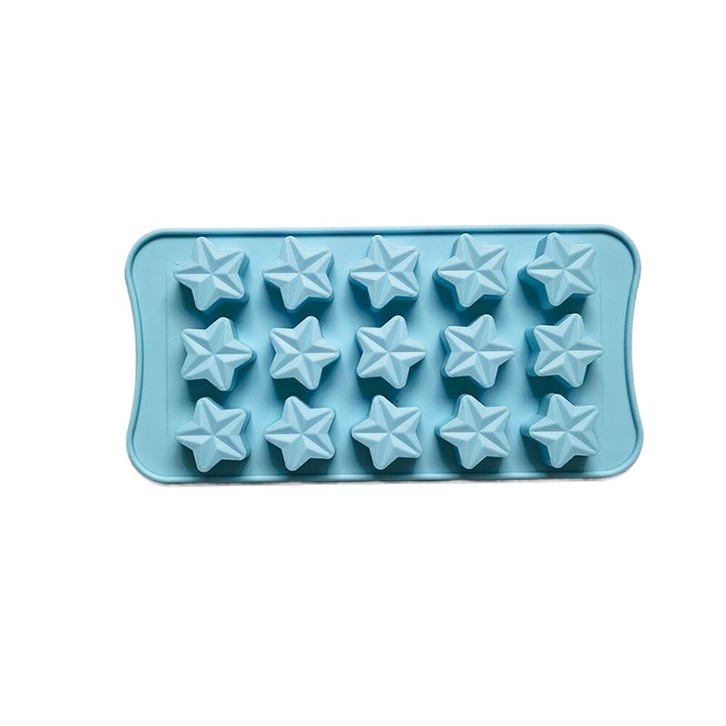 Silikonform für Schokolade mit 15 Mulden, fünfzackiger Stern, Gelee, Fudge, Weihnachtssüßigkeiten, DIY-Form, Eiswürfel, Kuchendekoration, Backform