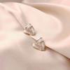 S925 Sterling Silver Triangular Stud Earrings with Retro French Enamel Drip - Elegant and Trendy Ear Jewelry