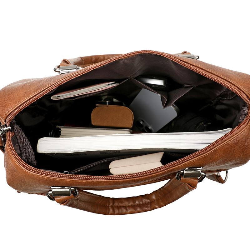 Multifunctional Backpack Women's Bag PU Shoulder Bag Solid Color Handbag