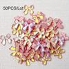 50/100 pezzi Rosa Bianco Kawaii Fiocco Ciondolo per Unghie 3D Resina Fiocco Flatback Gemme per Unghie 8*10mm Strass Gioielli per Nail Art #Papillon