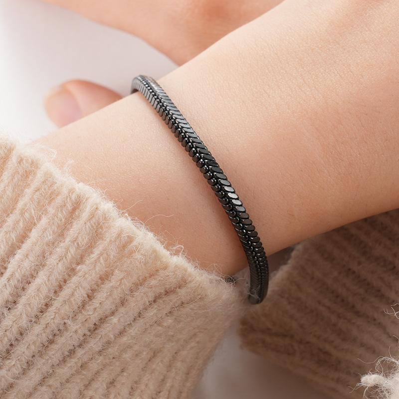 New Fashion Snake Bone Chain Bracelet Classic Stainless Steel Wrist Chain For Men Women Jewelry Gift Unisex