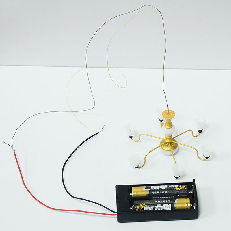 Led Ceiling Lamp Dollhouse Furniture Chandelier 3V Light Sand Table Accessories