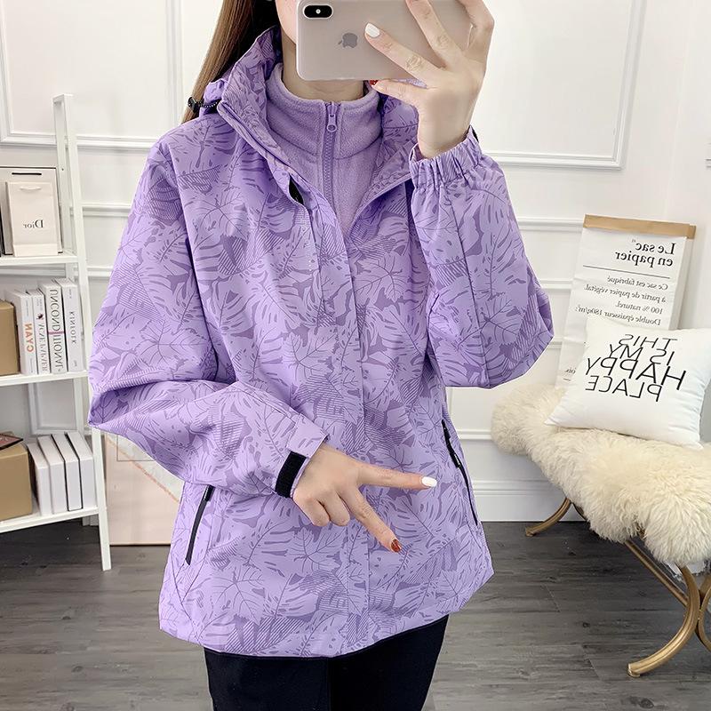 Unisex 3-in-1 Two-Piece Jacket Suit - Autumn/Winter Fleece-Lined, Windproof for Mountaineering, Skiing, and Sports.