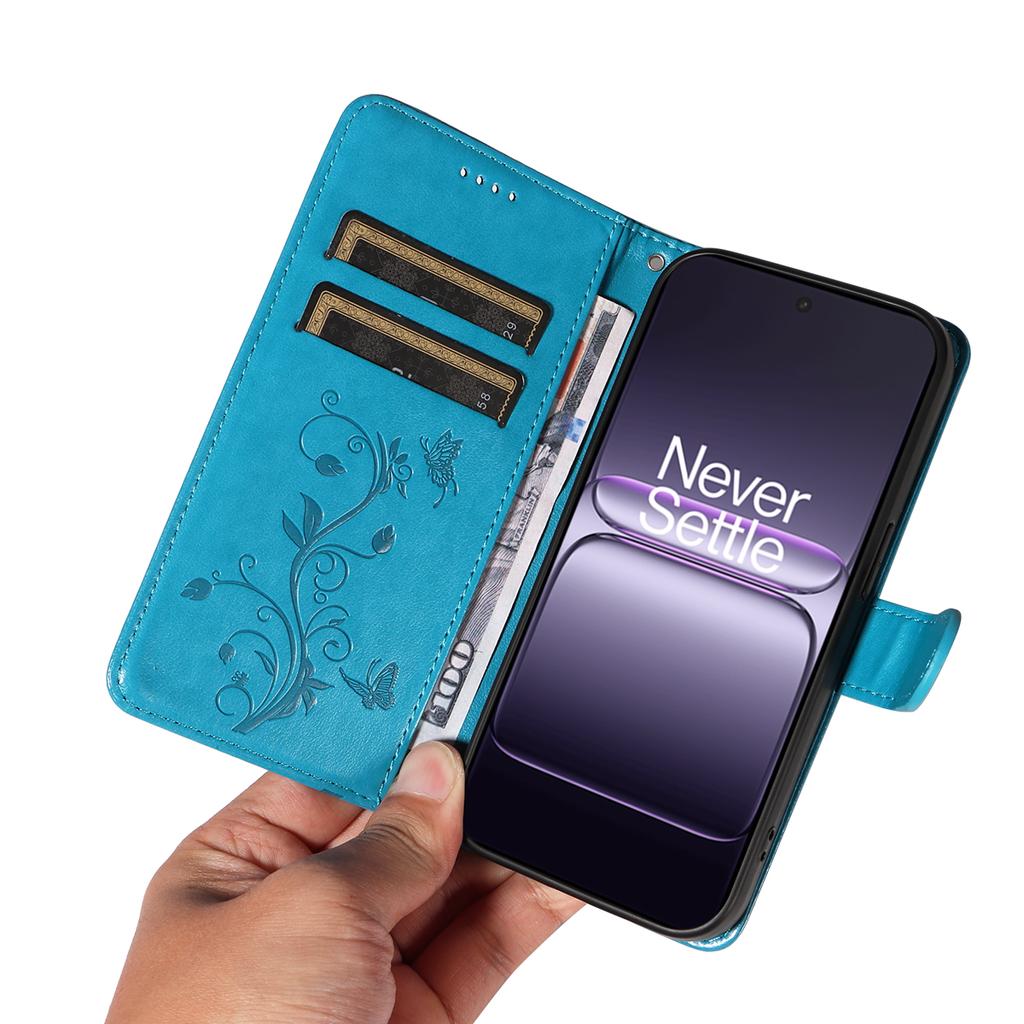 For OnePlus Nord CE5 5G/OnePlus Ace 5 Racing 5G PU Leather Cases Flower Pattern Wallet Stand Phone Cover with Strap