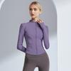 Women Long Sleeve Workout Tops Quick Dry Full Zip Crop Yoga Athletic Slim Fit Shirts Yoga Sportwear with Thumb Holes for Running Gym Aerobics Yoga